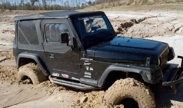 The Jeep Wrangler Going Through Quicksand