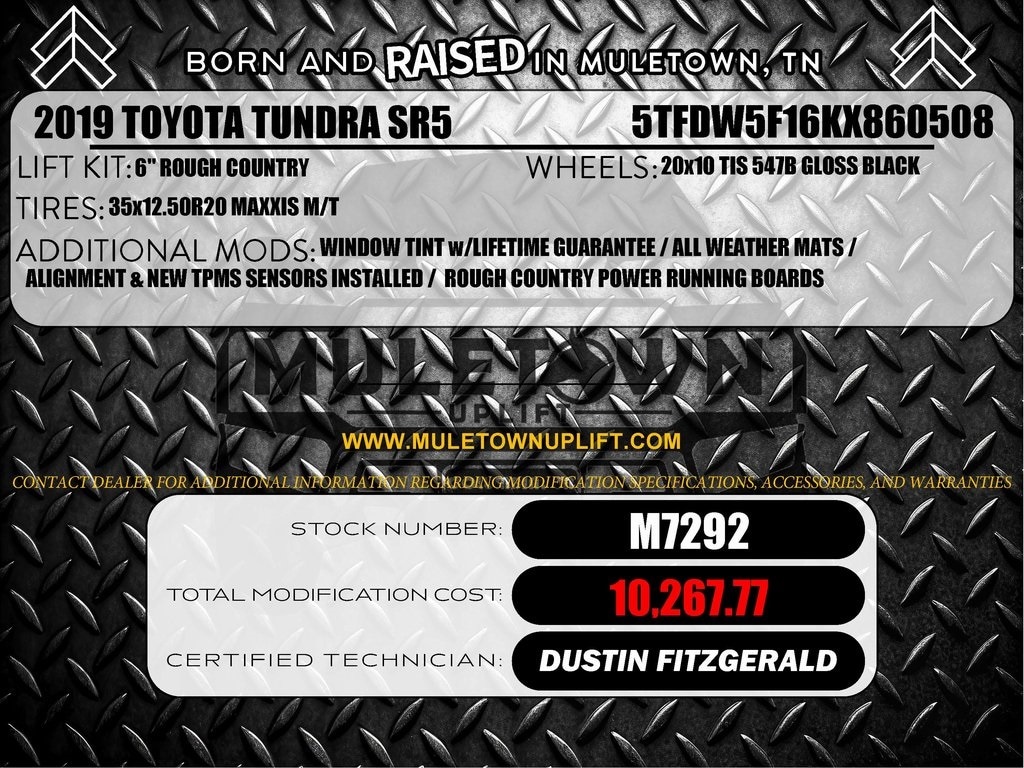 Used 2019 Toyota Tundra SR5 with VIN 5TFDW5F16KX860508 for sale in Columbia, TN