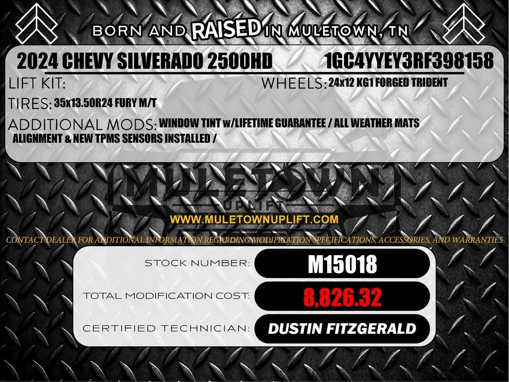 Used 2024 Chevrolet Silverado 2500HD ZR2 with VIN 1GC4YYEY3RF398158 for sale in Columbia, TN