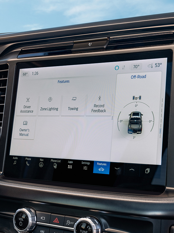 The leather interior of an F-150® King Ranch® model