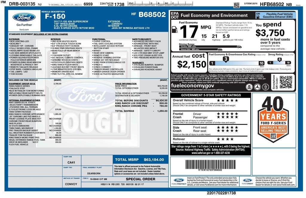 Used 2017 Ford F-150 Truck SuperCrew Cab