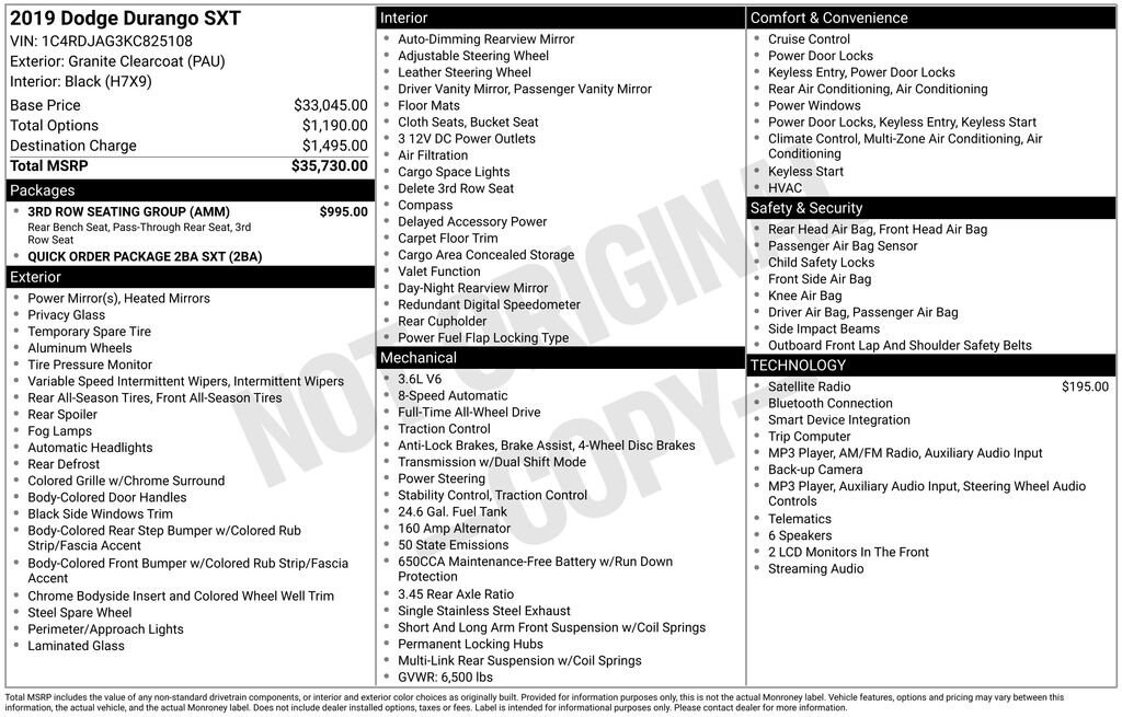 Used 2019 Dodge Durango SXT SUV