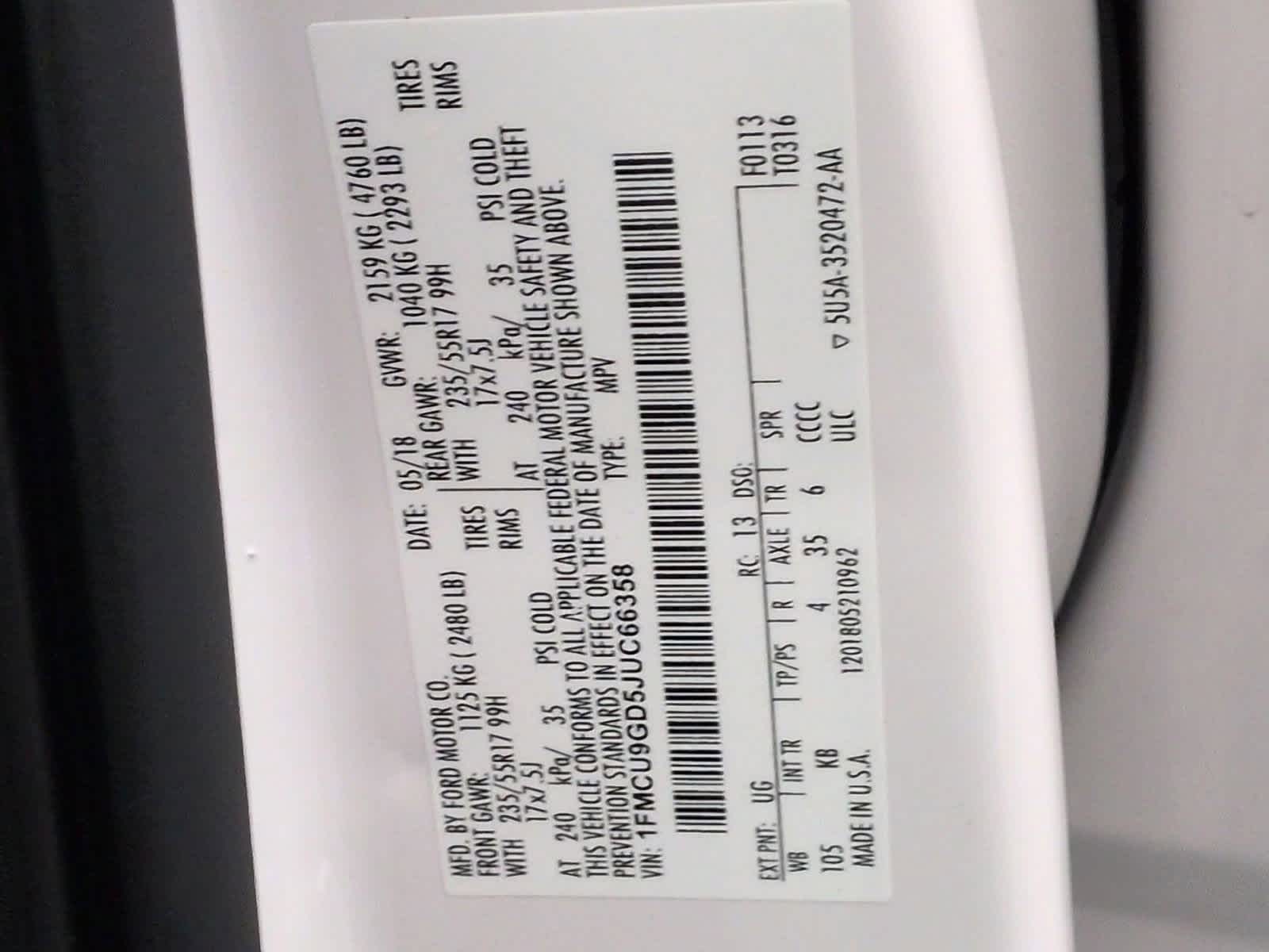 Thumbnail: 2018 Ford Escape - 36