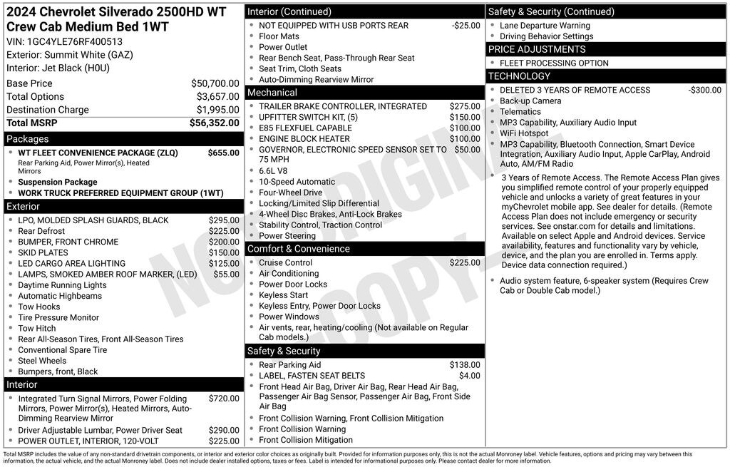 Used 2024 Chevrolet Silverado 2500 HD Work Truck Truck Crew Cab