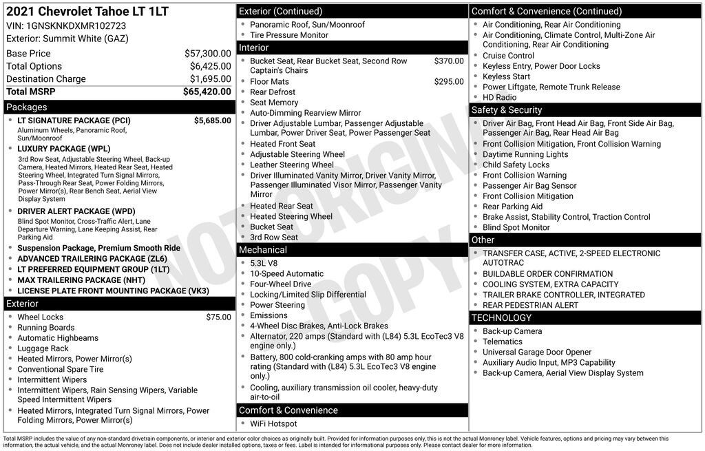 Used 2021 Chevrolet Tahoe LT SUV