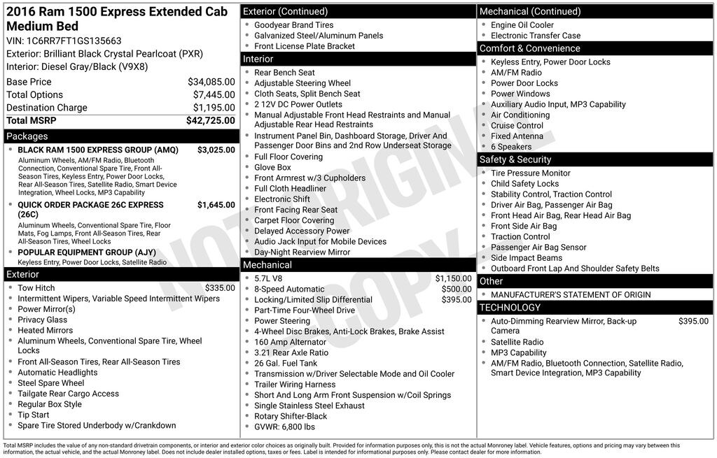 Used 2016 Ram 1500 Tradesman/Express Truck Quad Cab