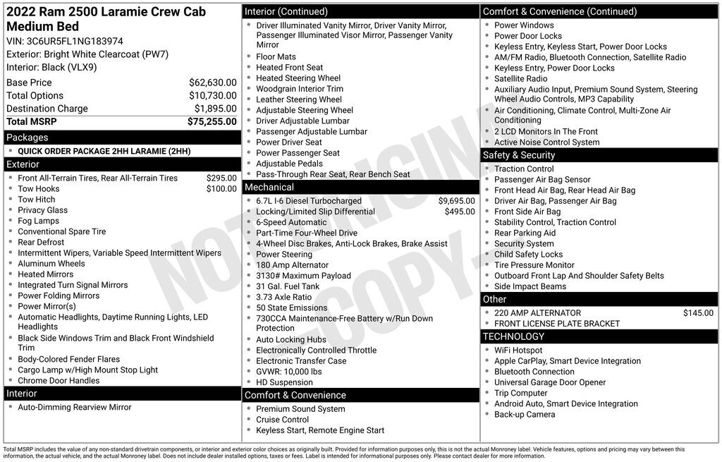 Used 2022 Ram 2500 Laramie Truck Crew Cab
