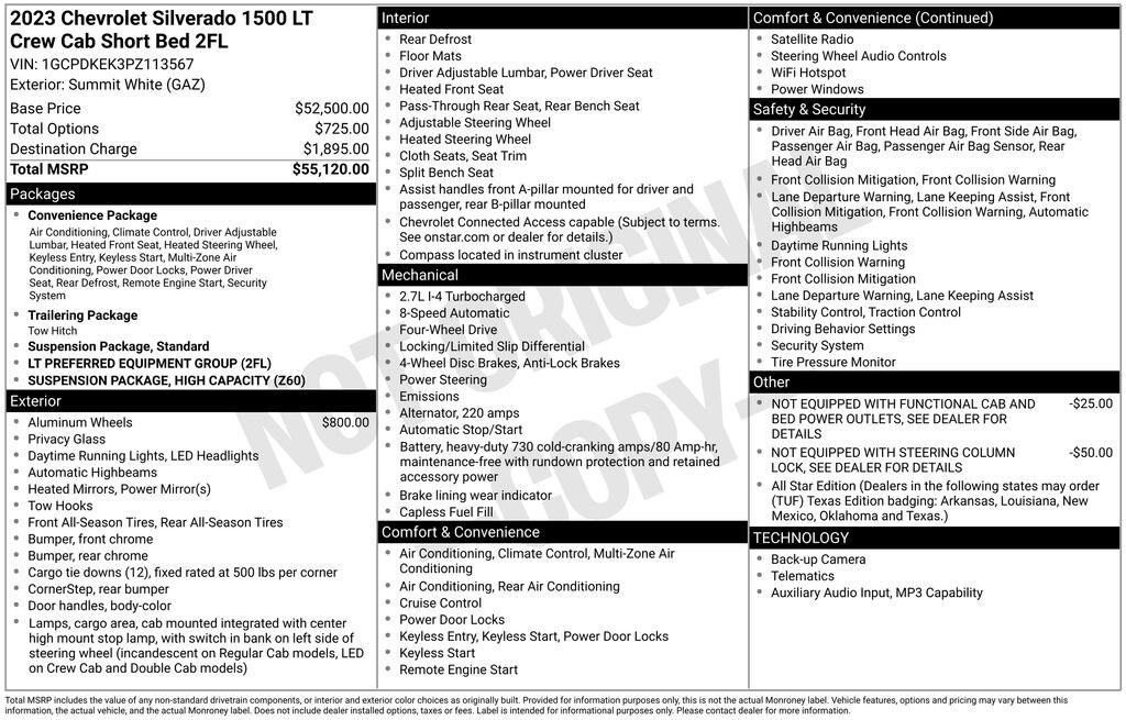 Used 2023 Chevrolet Silverado 1500 LT Truck Crew Cab