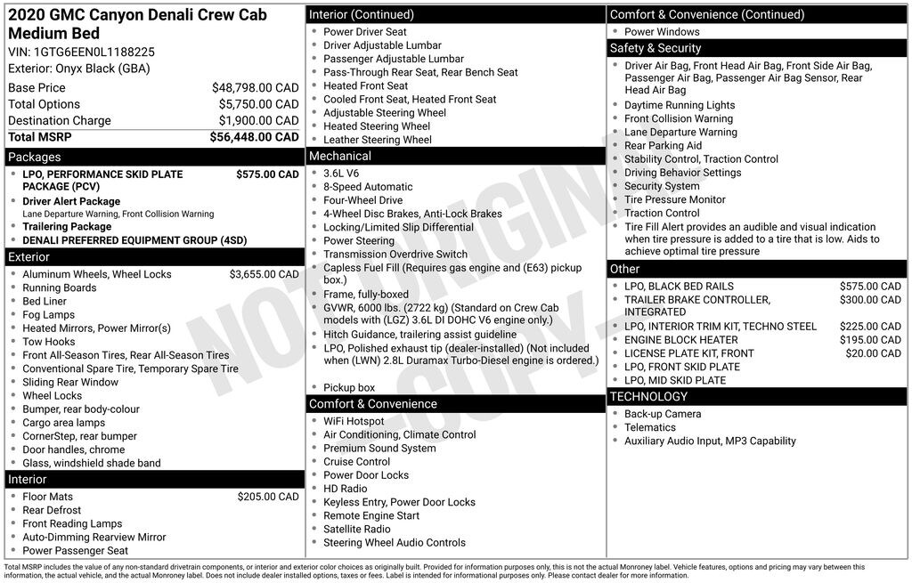 Used 2020 GMC Canyon Denali Truck Crew Cab