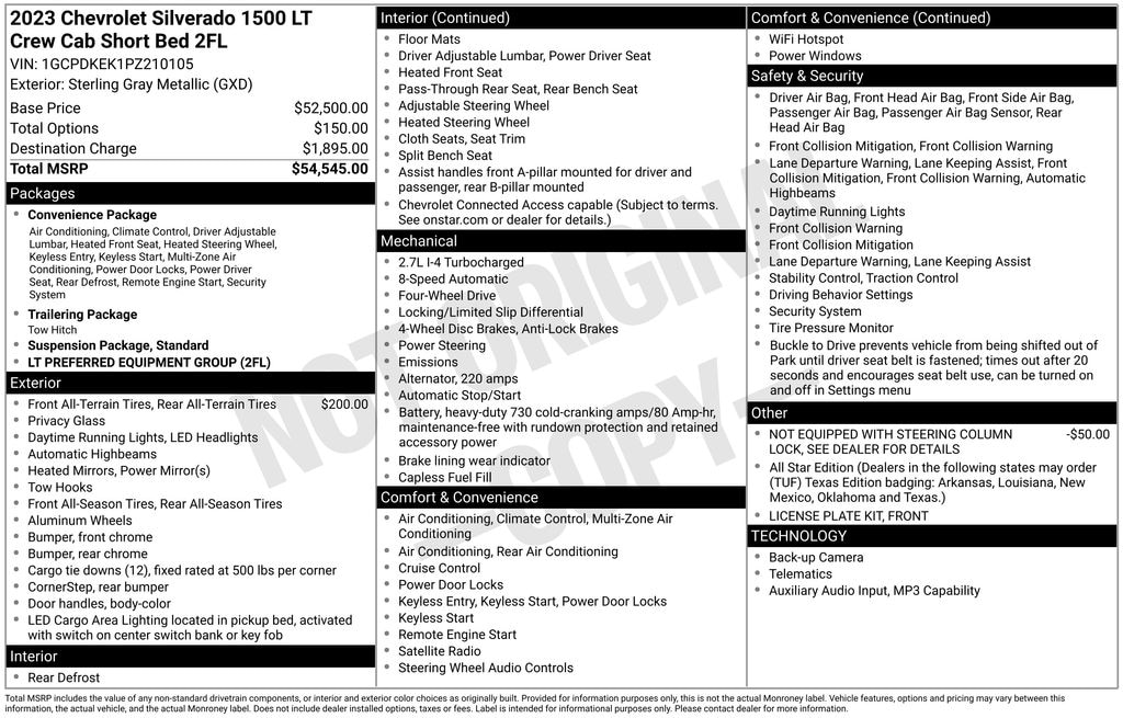 Used 2023 Chevrolet Silverado 1500 LT Truck Crew Cab