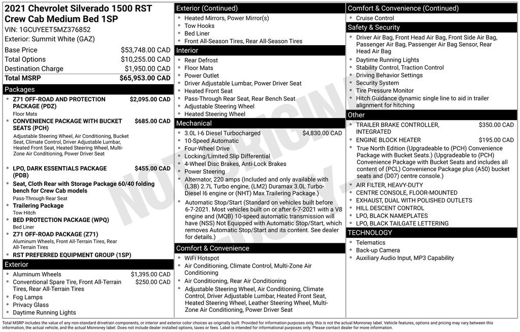 Used 2021 Chevrolet Silverado 1500 RST Truck Crew Cab