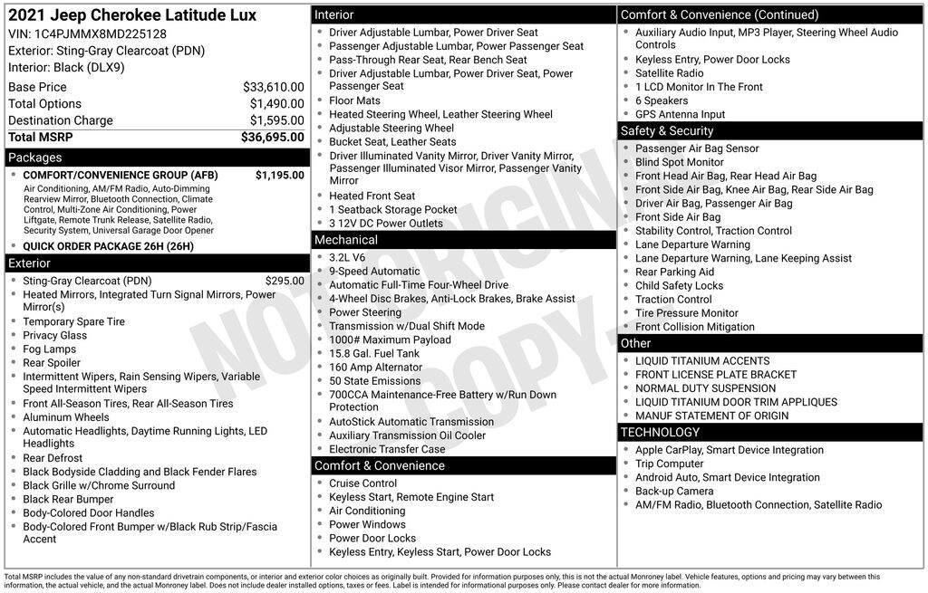 Used 2021 Jeep Cherokee Latitude Lux SUV