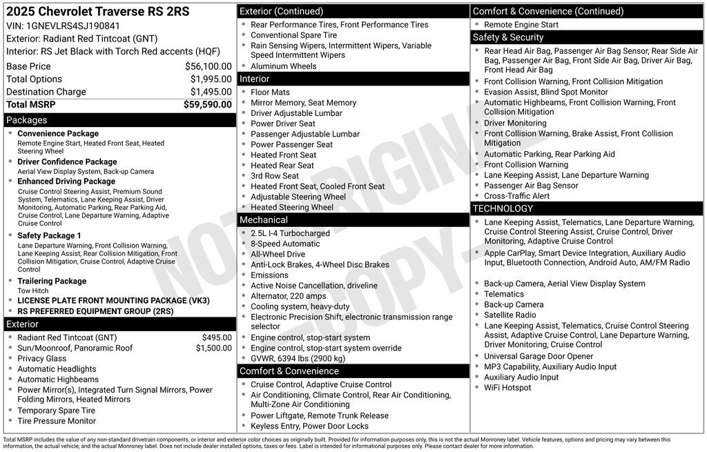 Used 2025 Chevrolet Traverse RS SUV