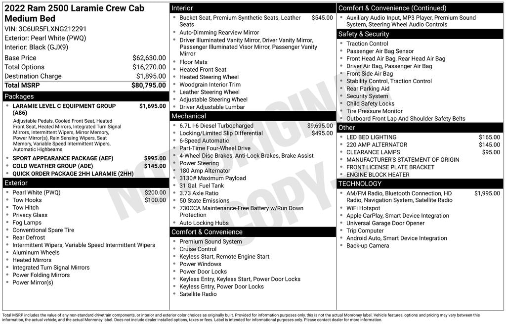 Used 2022 Ram 2500 Laramie Truck Crew Cab
