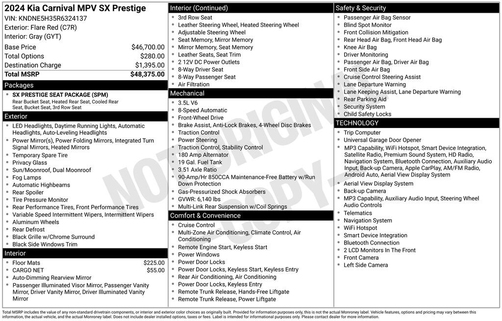 Used 2024 Kia Carnival SX Prestige MPV
