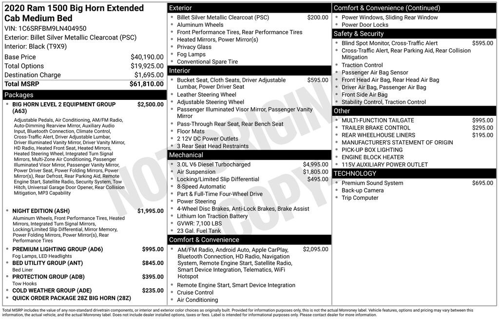 Used 2020 Ram 1500 Big Horn/Lone Star Truck Quad Cab