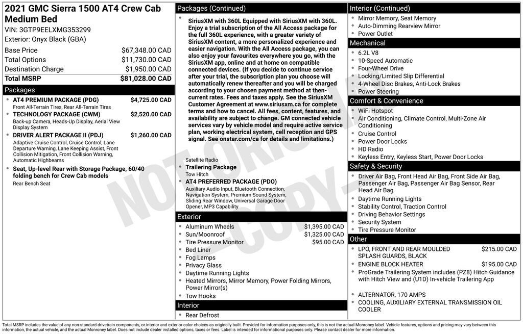 Used 2021 GMC Sierra 1500 AT4 Truck Crew Cab
