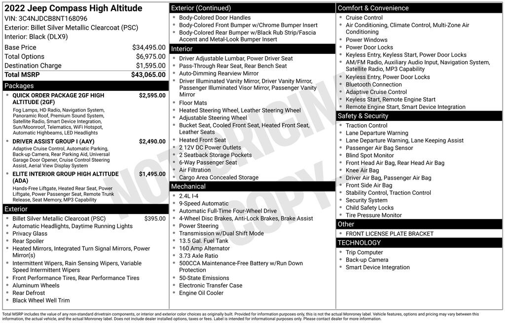 Used 2022 Jeep Compass High Altitude SUV