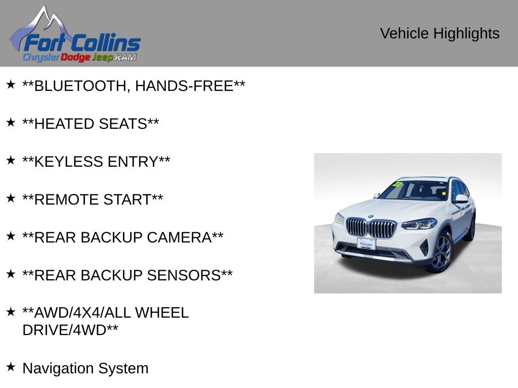 Used 2022 BMW X3 xDrive30i SUV