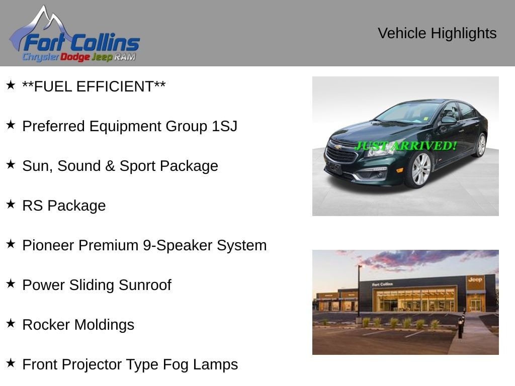 Used 2015 Chevrolet Cruze LTZ Sedan