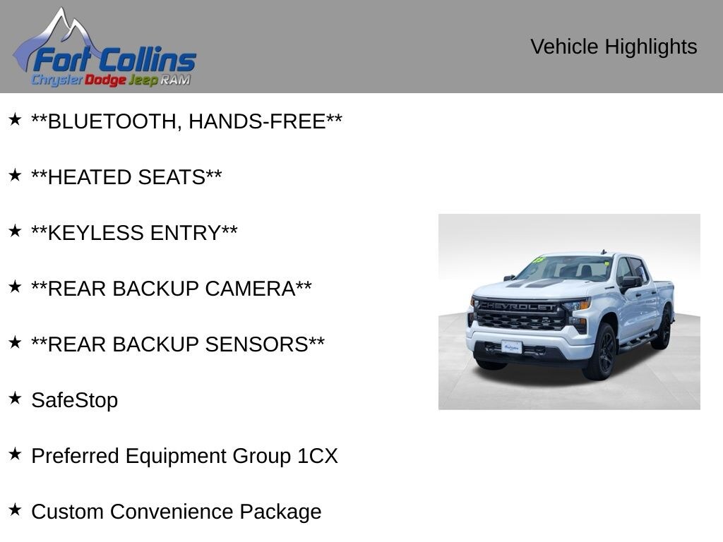 Used 2025 Chevrolet Silverado 1500 Custom Truck Crew Cab