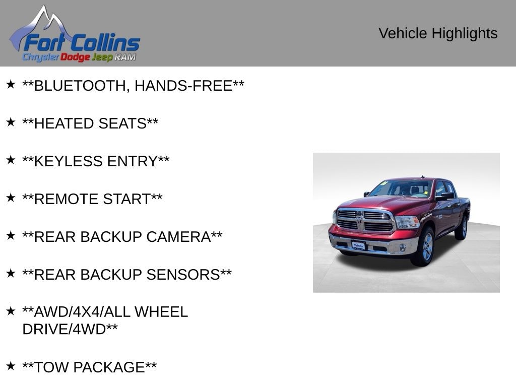Used 2016 Ram 1500 Big Horn Truck Crew Cab