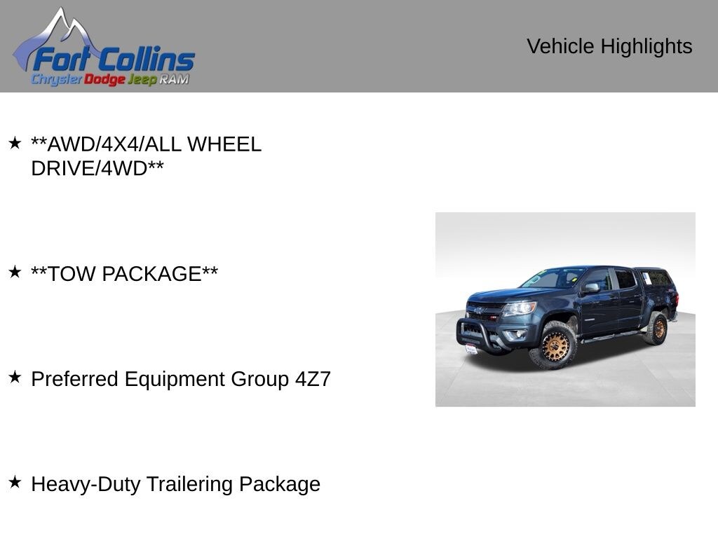 Used 2017 Chevrolet Colorado Z71 Truck