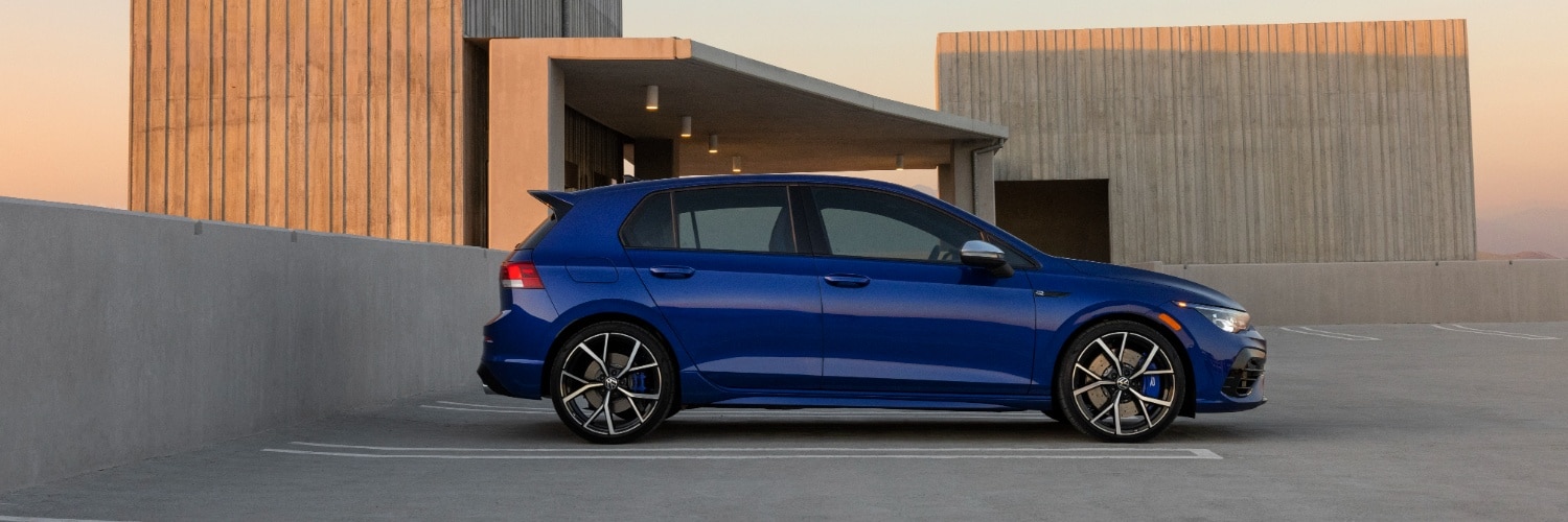 W Golf R parked in a parking space on the upper deck parking lot