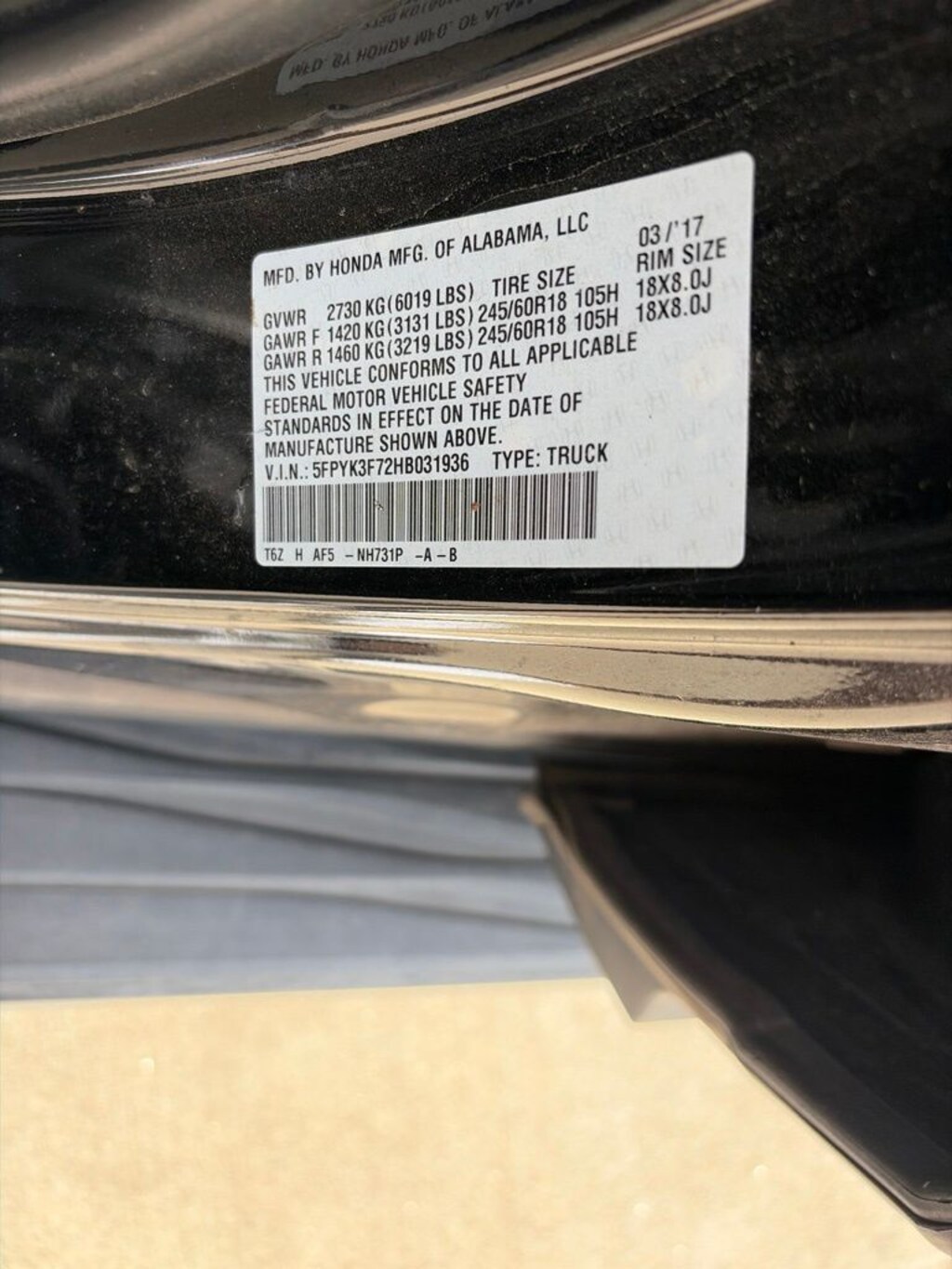 Certified 2017 Honda Ridgeline RTL-E AWD Truck Crew Cab