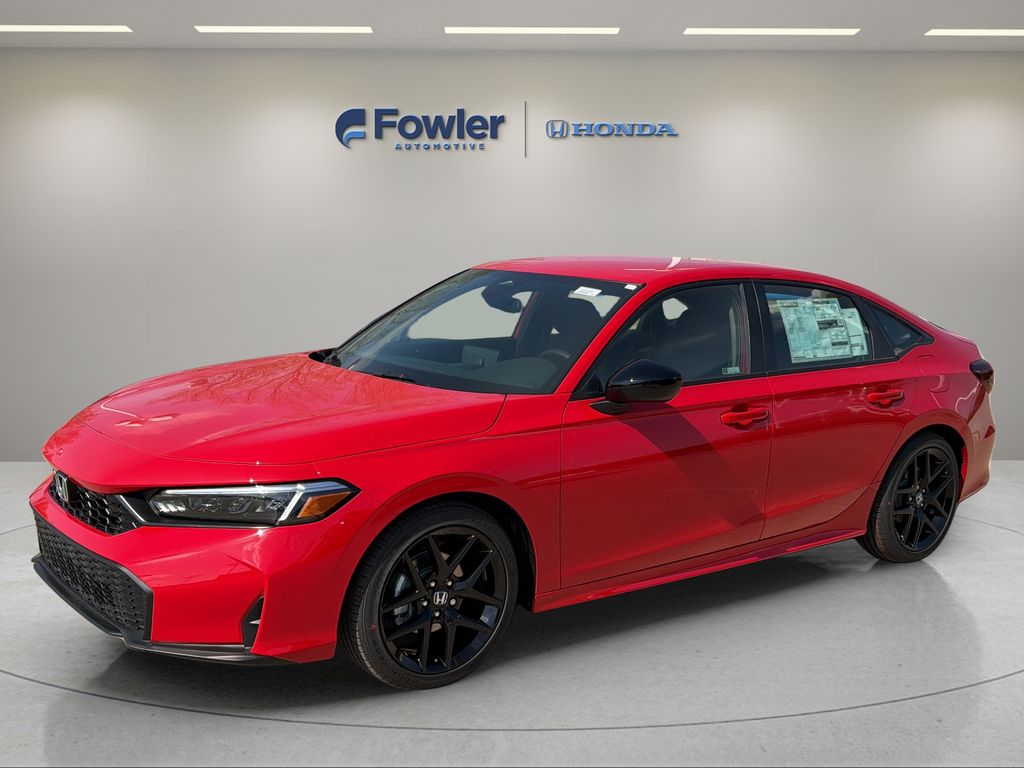 Rallye Red 2026 Honda Civic Sport FWD Sedan Front-Wheel Drive Continuously Variable Transmission