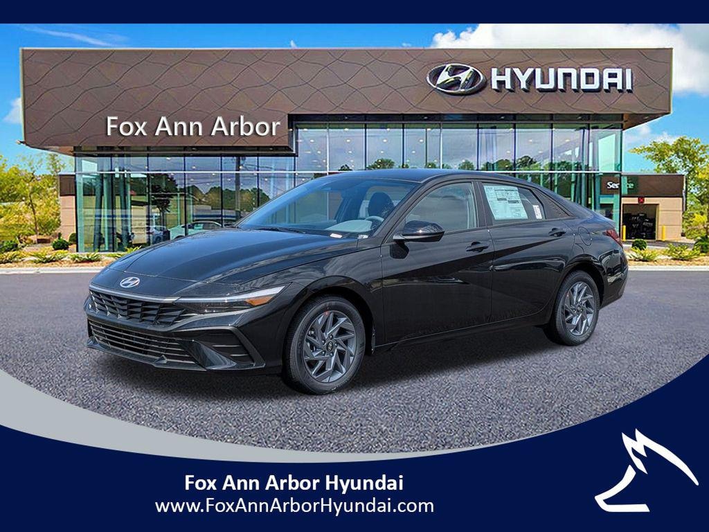 New 2026 Hyundai Elantra Hybrid Blue Sedan