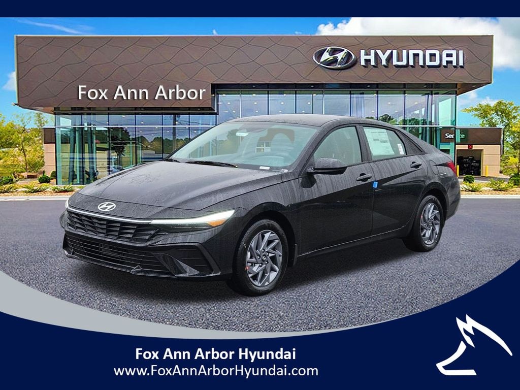 New 2026 Hyundai Elantra Hybrid Blue Sedan