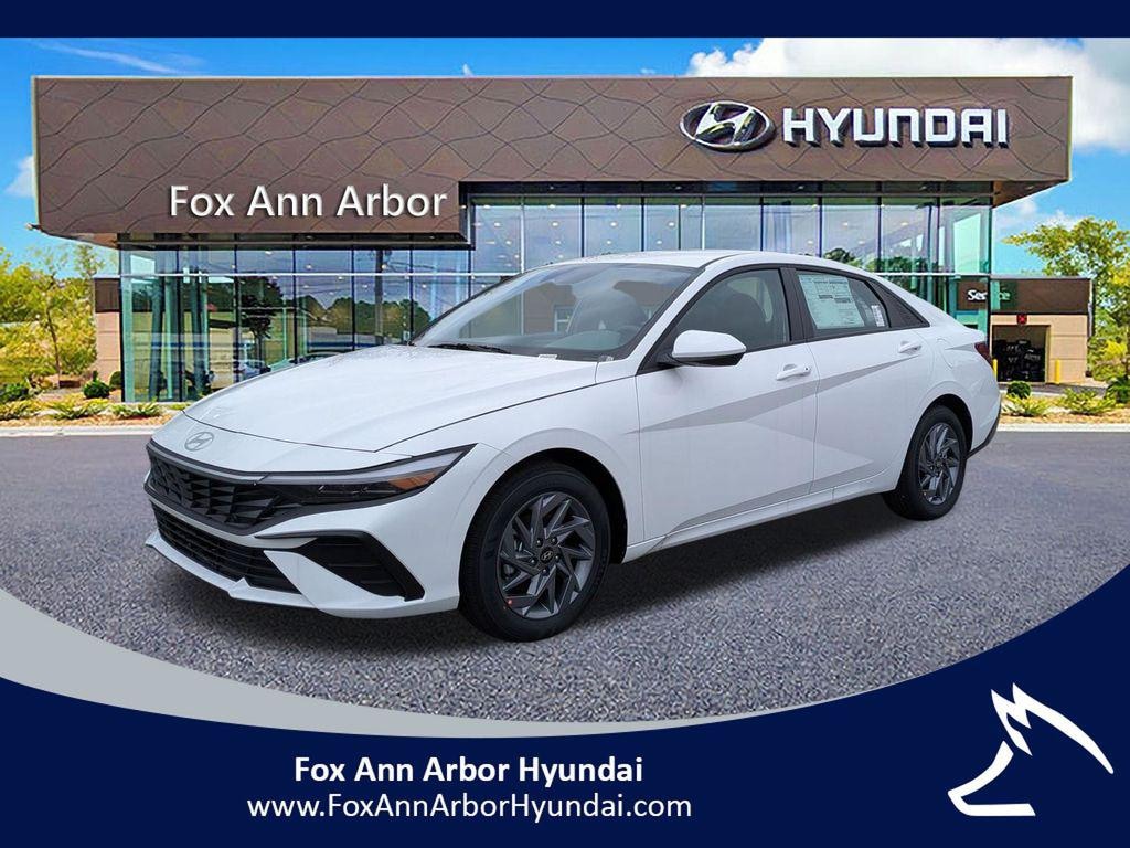 New 2026 Hyundai Elantra Hybrid Blue Sedan