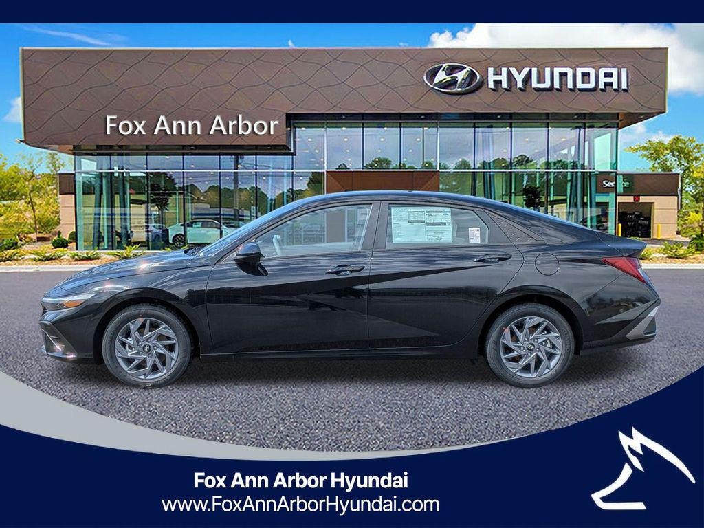 New 2026 Hyundai Elantra Hybrid Blue Sedan