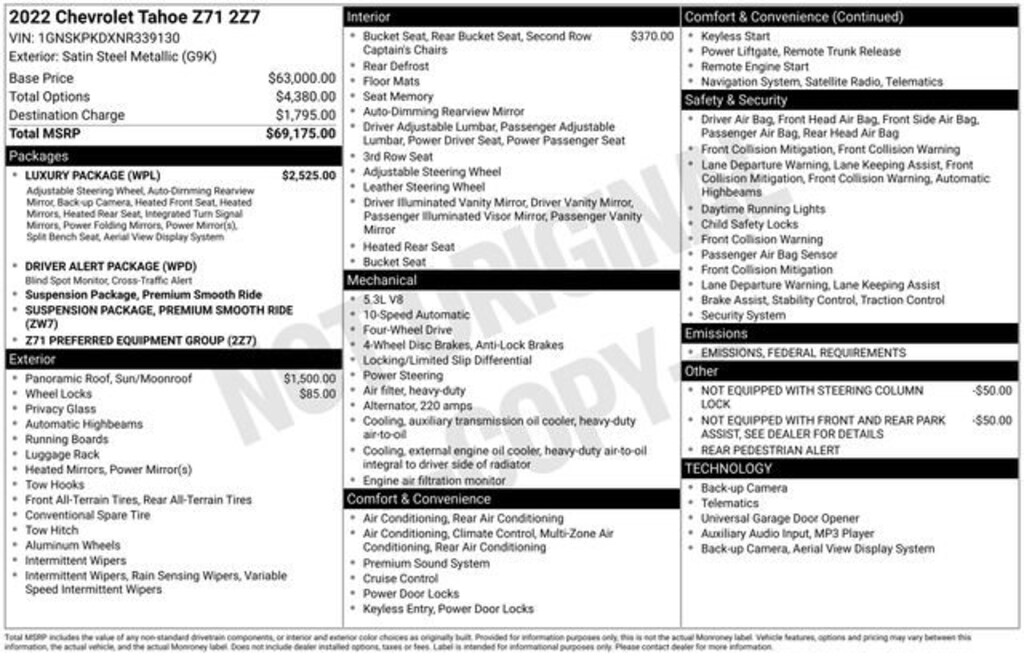 Used 2022 Chevrolet Tahoe Z71 SUV