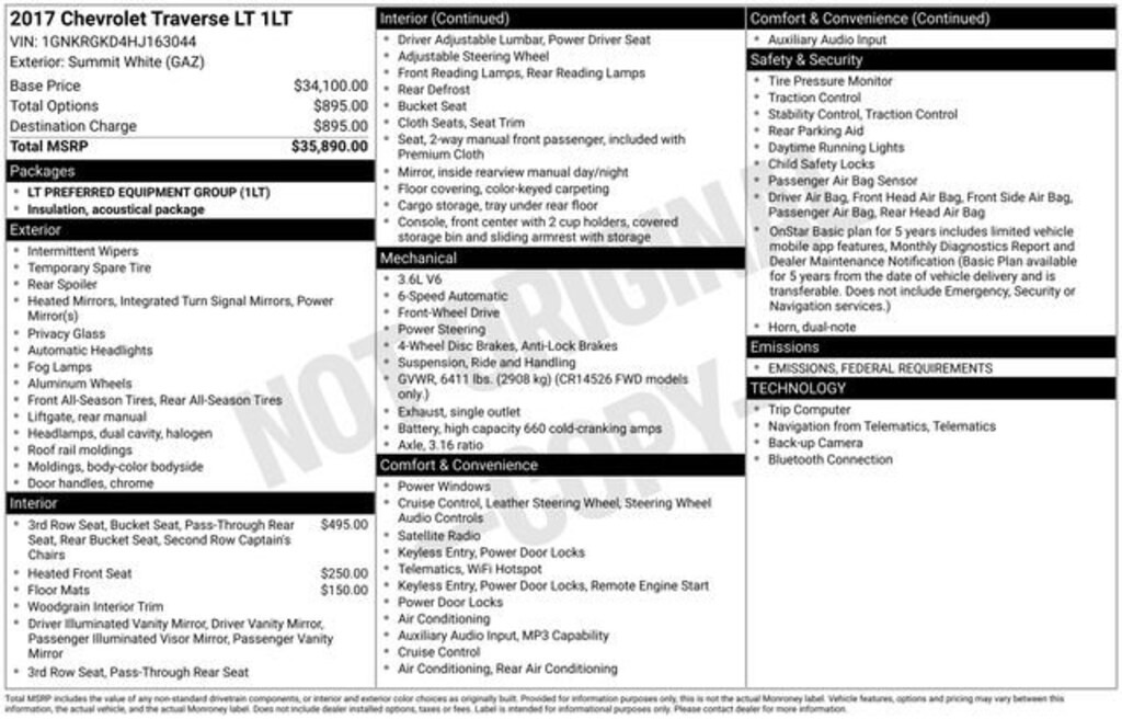 Used 2017 Chevrolet Traverse LT SUV