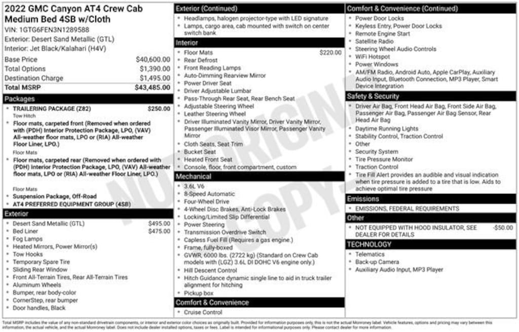 Used 2022 GMC Canyon AT4 - Cloth Truck