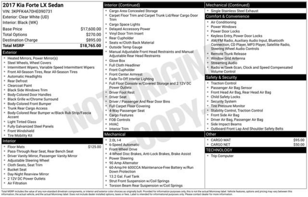Used 2017 Kia Forte LX Sedan