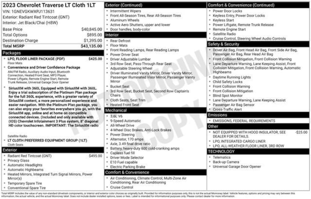 Used 2023 Chevrolet Traverse LT Cloth SUV