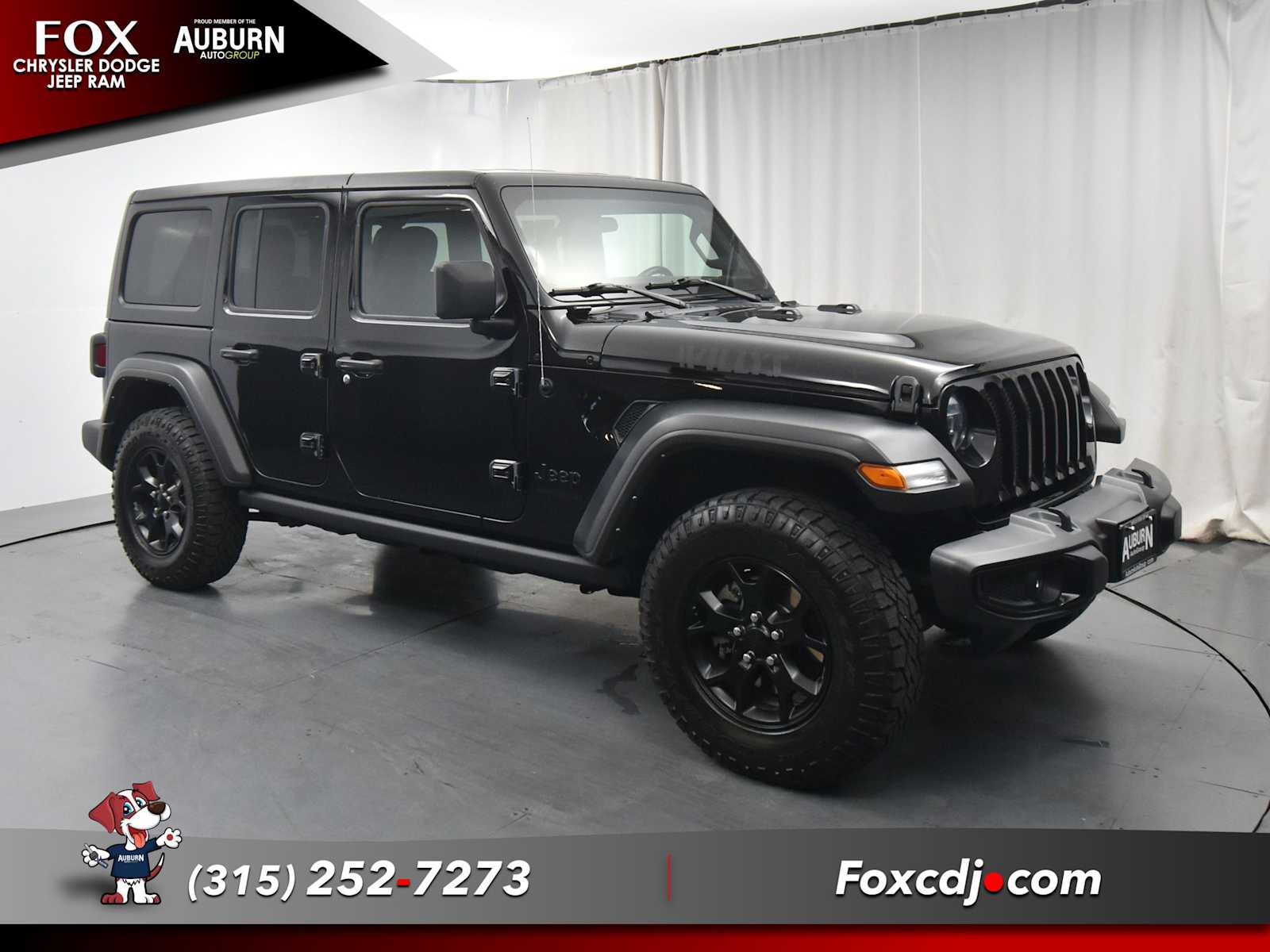 Used 2021 Jeep Wrangler Unlimited Willys with VIN 1C4HJXDN7MW562267 for sale in Auburn, NY