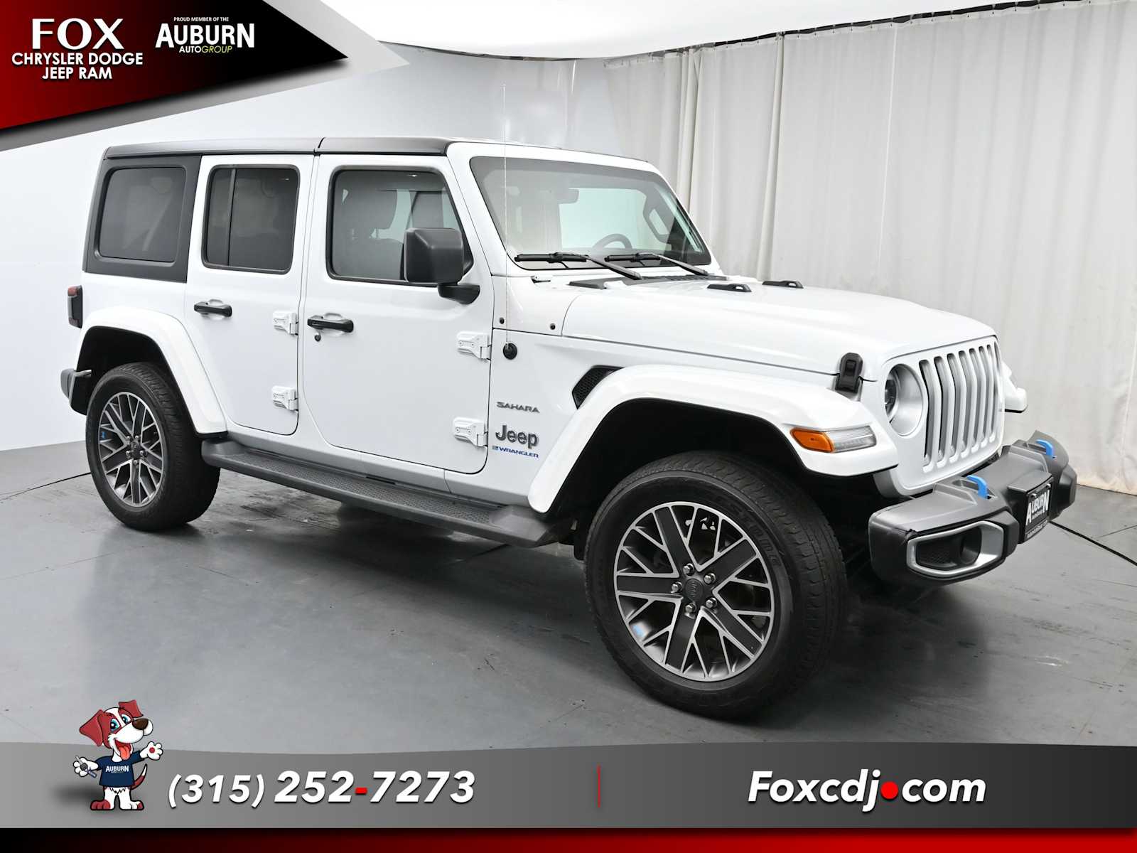 Used 2023 Jeep Wrangler 4xe Sahara 4XE with VIN 1C4JJXP64PW579912 for sale in Auburn, NY