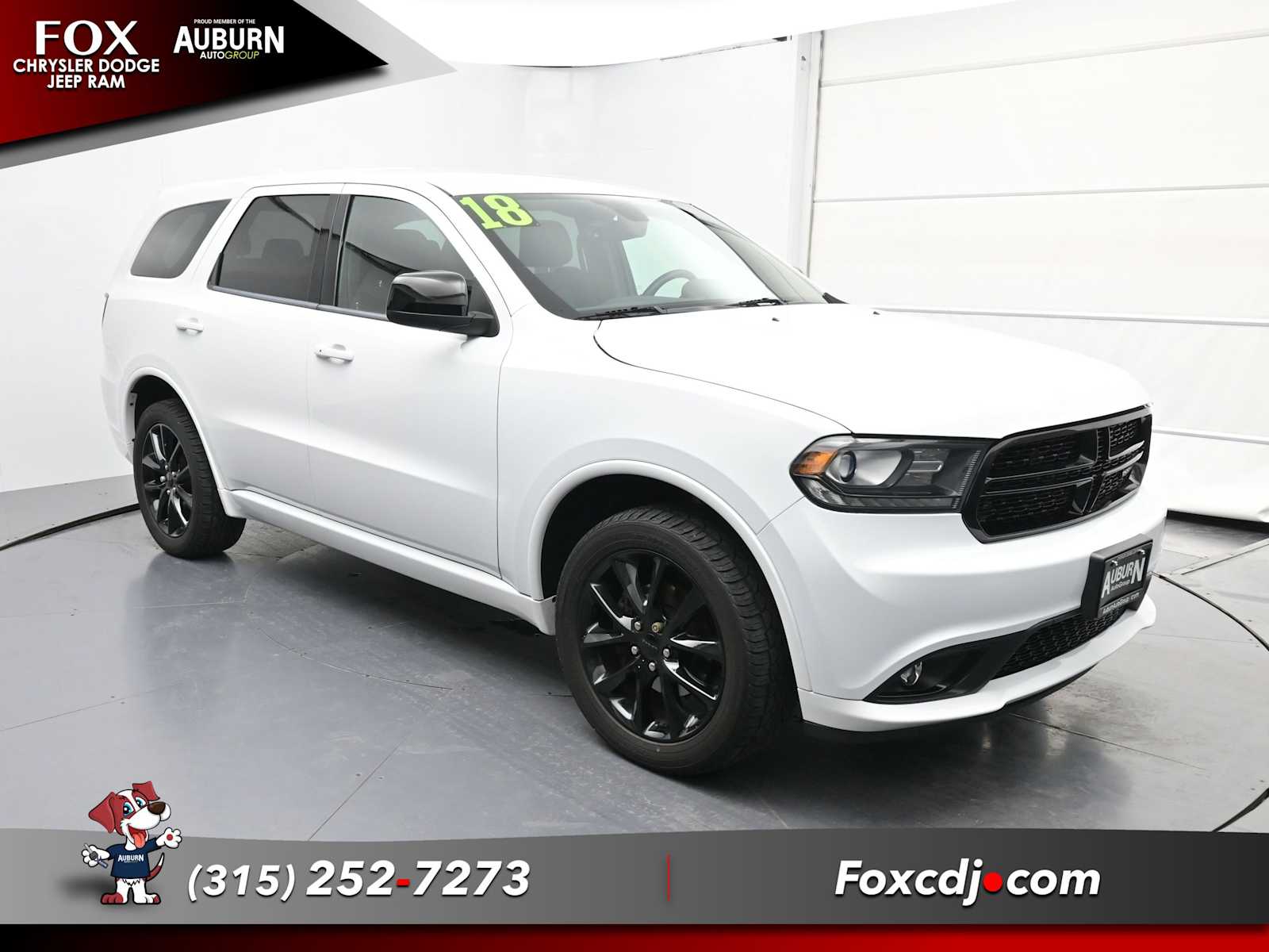 Used 2018 Dodge Durango SXT Plus with VIN 1C4RDJAG5JC183019 for sale in Auburn, NY