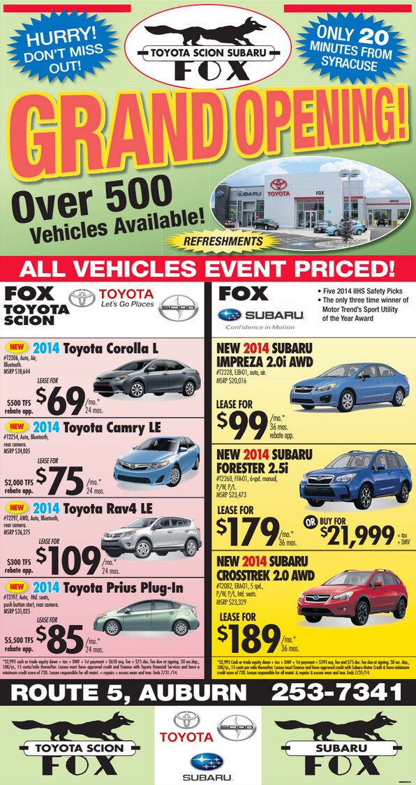 Fox Toyota Scion Subaru Grand Opening Fox Toyota