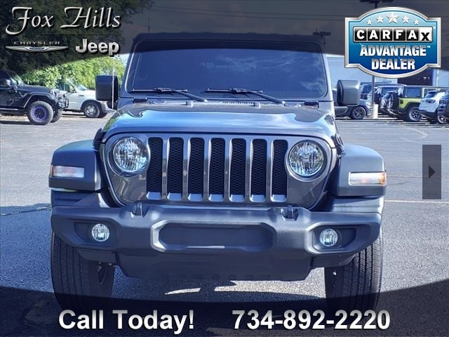 Certified 2022 Jeep Wrangler Unlimited Sport with VIN 1C4HJXDN3NW259570 for sale in Plymouth, MI