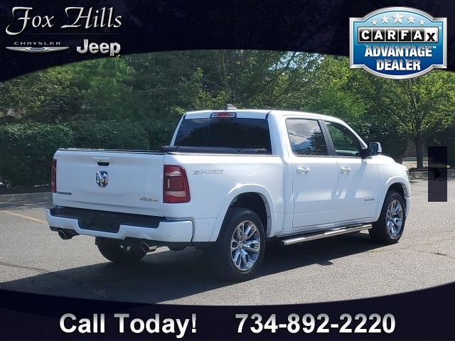 Used 2021 RAM Ram 1500 Pickup Laramie with VIN 1C6SRFJT4MN792681 for sale in Plymouth, MI