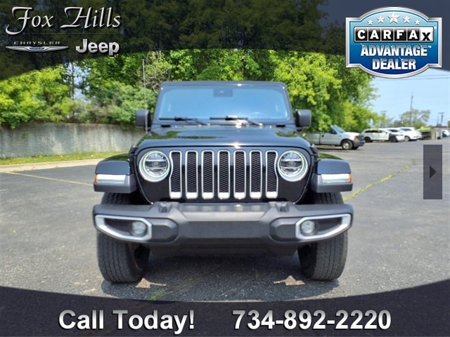 Certified 2022 Jeep Wrangler Unlimited Sahara with VIN 1C4HJXEG8NW210137 for sale in Plymouth, MI
