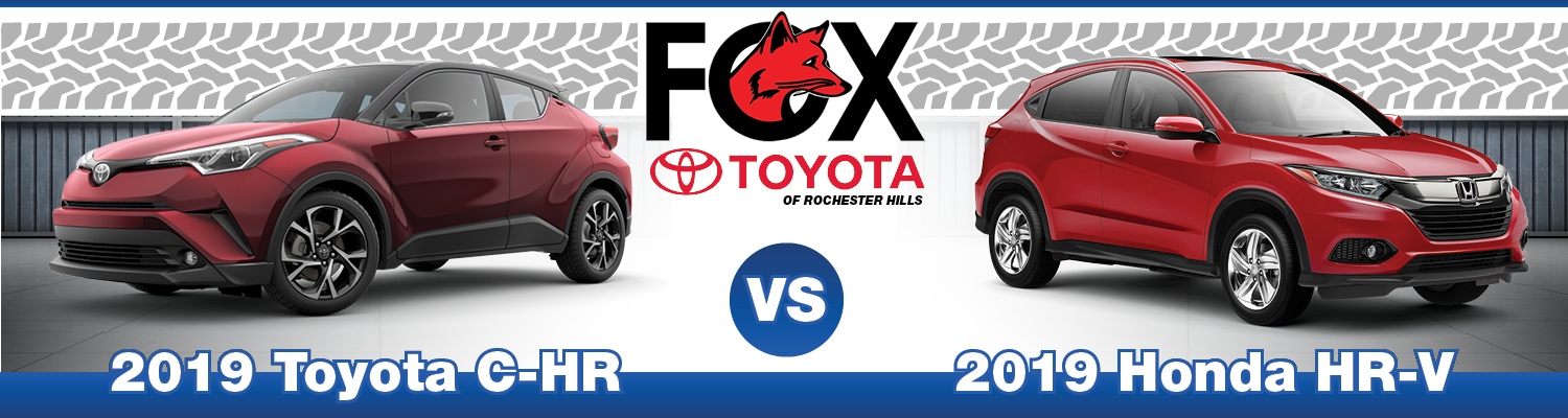2019 Toyota C-HR vs. Honda HR-V A comparison of the 2019 Toyota C-HR and the Honda HR-V