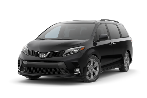 A black 2019 Toyota Sienna SE premium