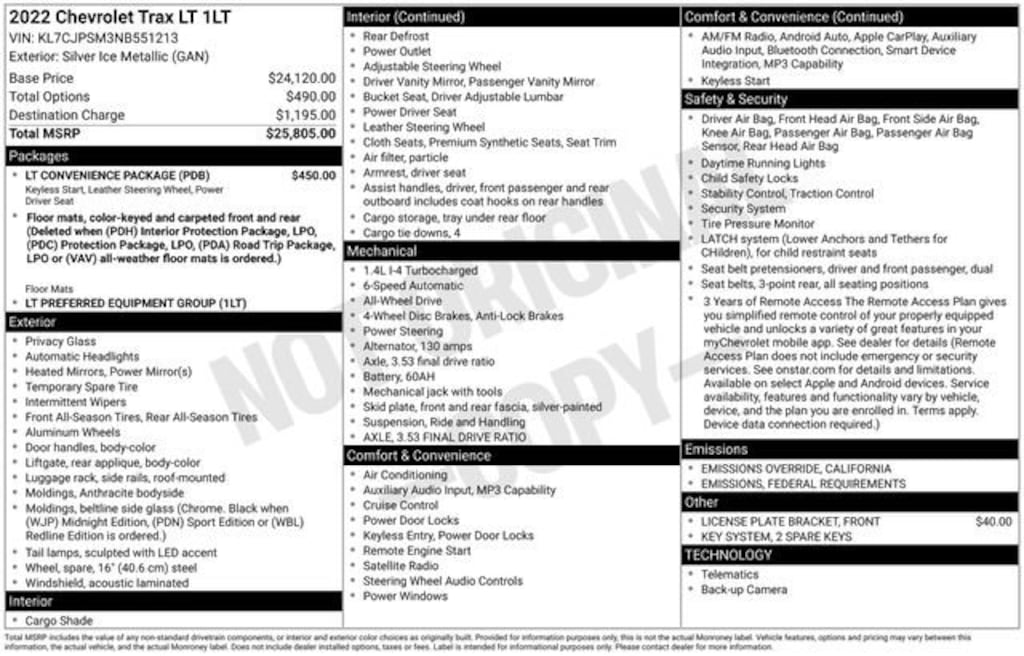 Used 2022 Chevrolet Trax LT Sport Utility