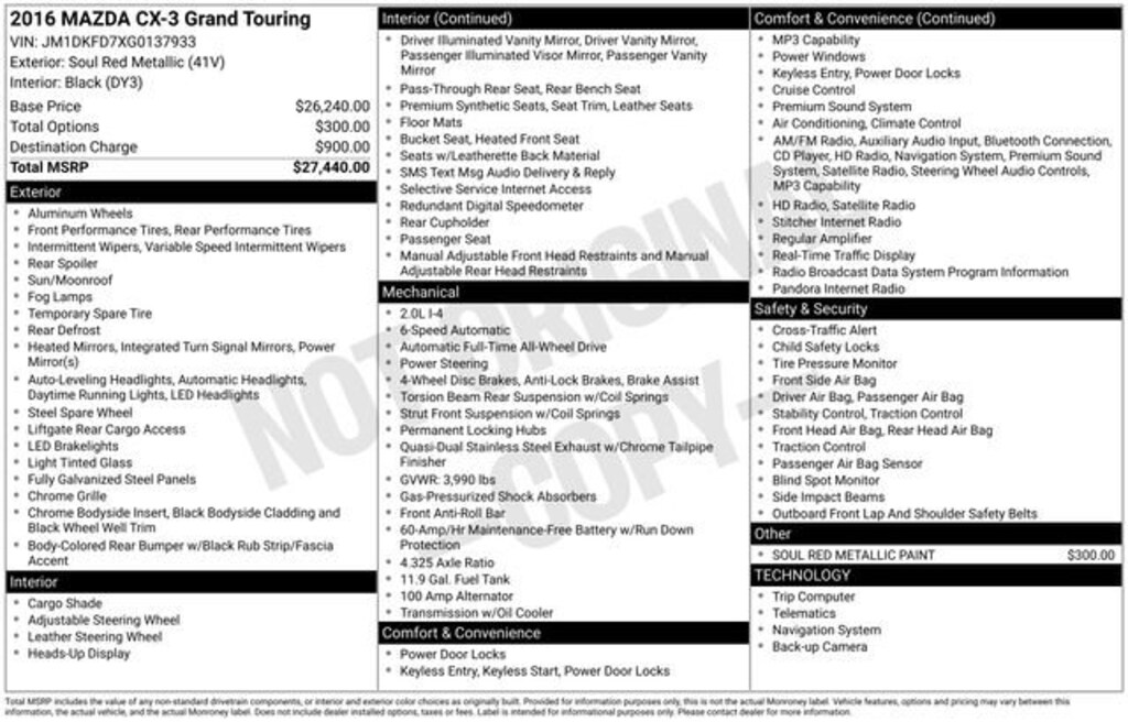 Used 2016 Mazda CX-3 Grand Touring Sport Utility